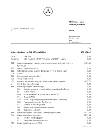 Mercedes-Benz GLE cena 265000 przebieg: 92000, rok produkcji 2020 z Warszawa małe 301